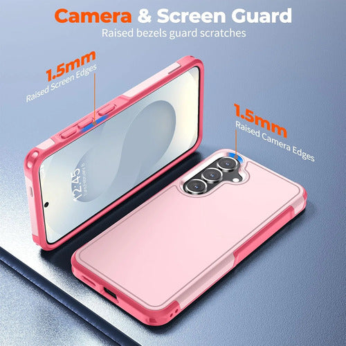 Funda Resistente Para Samsung Galaxy S25 Plus & S24 Plus Rosa