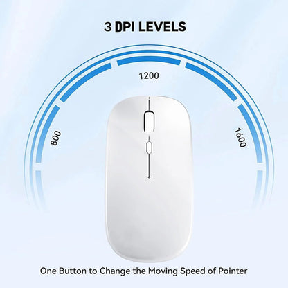 Mouse Inalámbrico Bluetooth Recargable Led Dual Mode Bright White