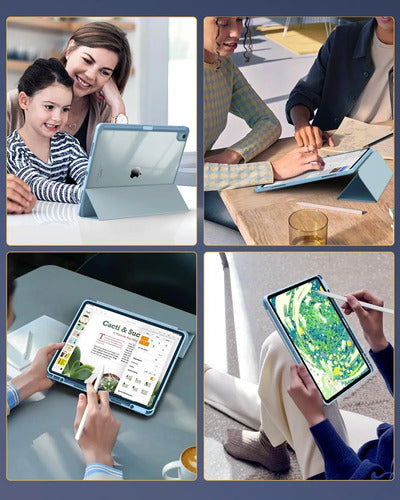 Funda Timovo Para iPad Air 13 Pulgadas M2 2024 - Gris Claro Azul Claro
