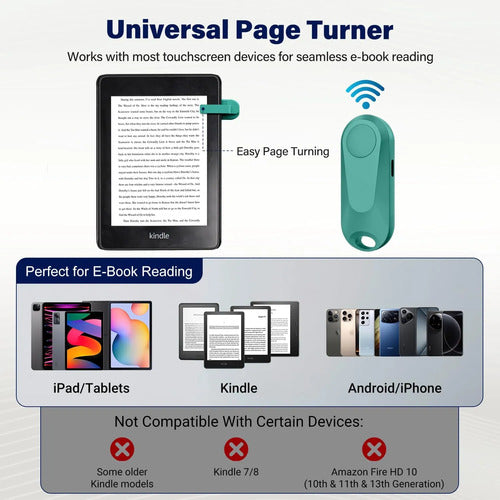 Control Remoto Datafy K2 Pasa Pagina Kindle Kobo Typec Negro Verde Oscuro