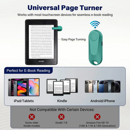 Control Remoto Datafy K2 Pasa Pagina Kindle Kobo Typec Negro Verde Oscuro