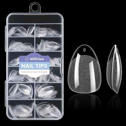 240pcs Almond Nail Tips Extra Short: Soft Gel, 12 Sizes, ...