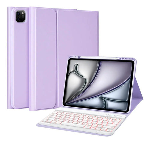 Funda Con Teclado Para iPad Pro 13'' (m4) 2024 Luz Azul