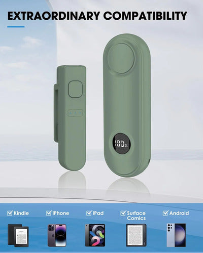 Girador De Páginas Con Control Remoto Para Kindle Paperwhite Verde