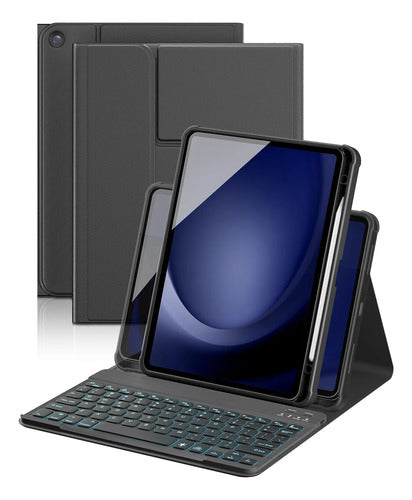 Funda Con Teclado Para Galaxy Tab A11 Plus Y A9 Plus Negro