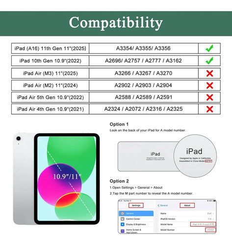 Funda Con Teclado Para iPad (a16) 11th/10th Gen Verde Lima