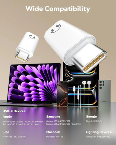 Adaptador De Audio Para Auriculares Usb C A Lightning Blanco