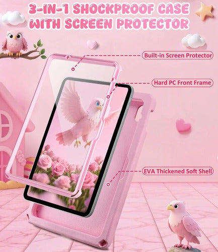 Funda Para iPad 10th/11th Gen Con Protector De Pantalla Rosa