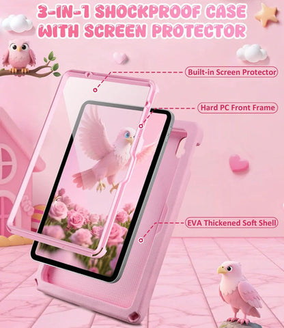 Funda Para iPad 10th/11th Gen Con Protector De Pantalla Rosa