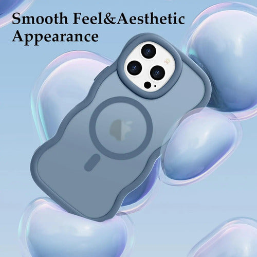 Funda Para iPhone 12 Pro Max Diseño Ondulado Azul Azul