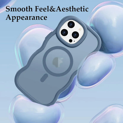 Funda Para iPhone 12 Pro Max Diseño Ondulado Azul Azul
