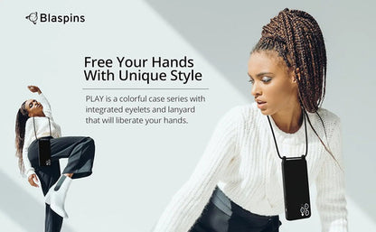 Funda Blaspins Para iPhone Con Correa Ajustable Negro