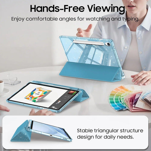 Funda Para Samsung Galaxy Tab S10 Lite/s10 Fe/s9 Azul Claro