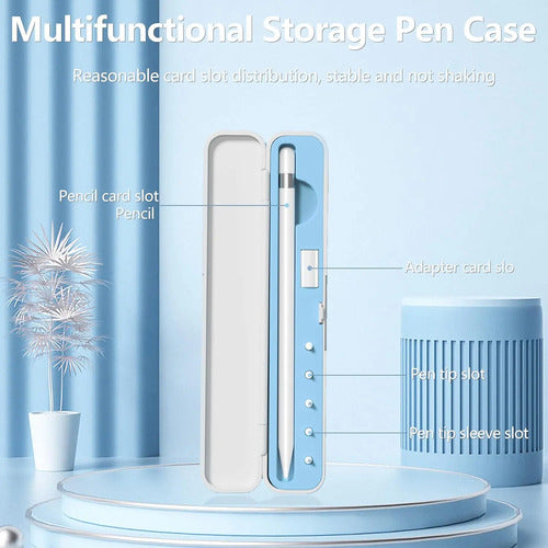 Inesore Estuche Para Apple Pencil Con 5 Puntas Celeste