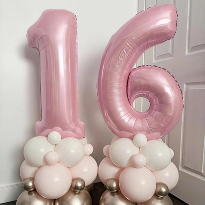 Globos Número 16 Rosa Pastel, 40 Pulgadas, Autoinflables,... Rosa Pálido