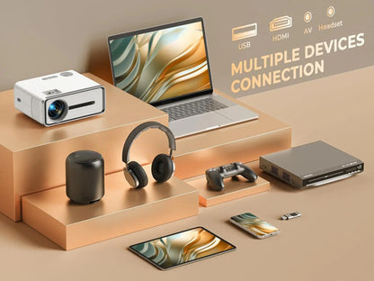 Proyector Mini Portátil Wifi Bluetooth 450 Ansi 1080p Blanco
