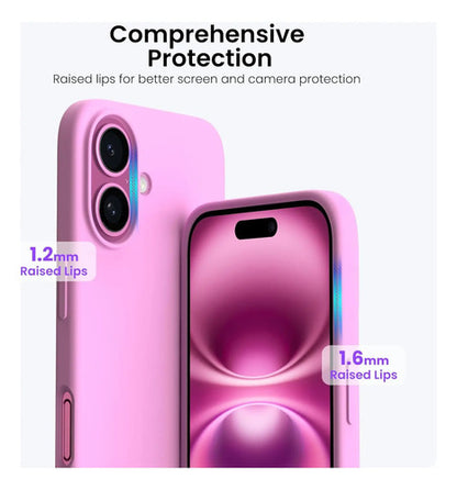 Funda Para iPhone 16 Plus 6.7, Silicona Líquida Rosa Chicle