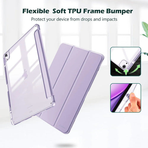 Funda Para iPad Air Con Soporte Para Lápiz Morado