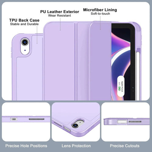 Funda Para iPad A16 / 11 Generacion Con Soporte Para Lápiz Lavanda