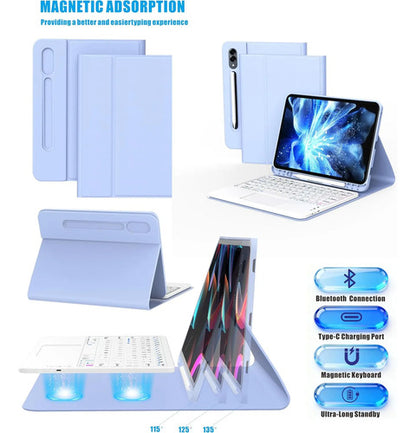 Funda Con Teclado Para Samsung Galaxy Tab S10 Lite/s10 Fe/s9 Violeta