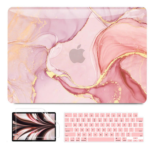 Funda B Belk Para Macbook Air Rosa Dorado Mármol