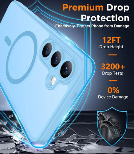 Funda Magnética Para Samsung Galaxy S25 Fe Azul Claro