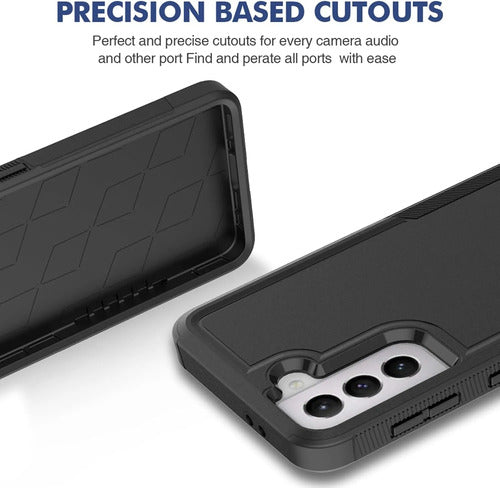 Funda Protectora Samsung Galaxy S21 5g Doble Capa Antigolpes Negro Liso
