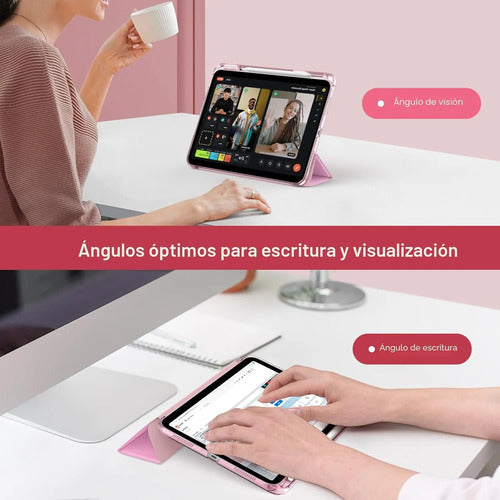 Funda Hybrid Slim Para iPad Air 11' M3/m2, 5ta/4ta. Rosa Chicle