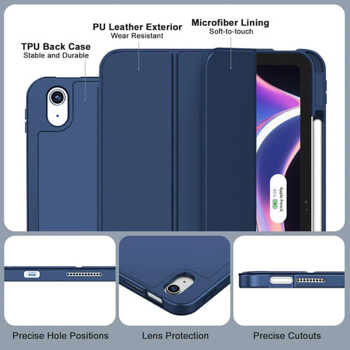 Funda Para iPad A16 / 11 Generacion Con Soporte Para Lápiz Azul Oscuro