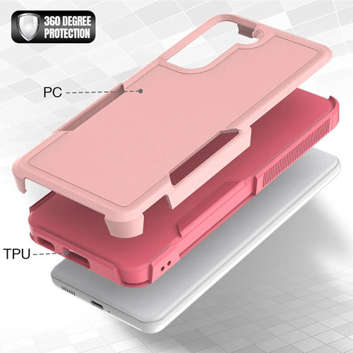 Funda Protectora Samsung Galaxy S21 5g Doble Capa Antigolpes Rosa Liso