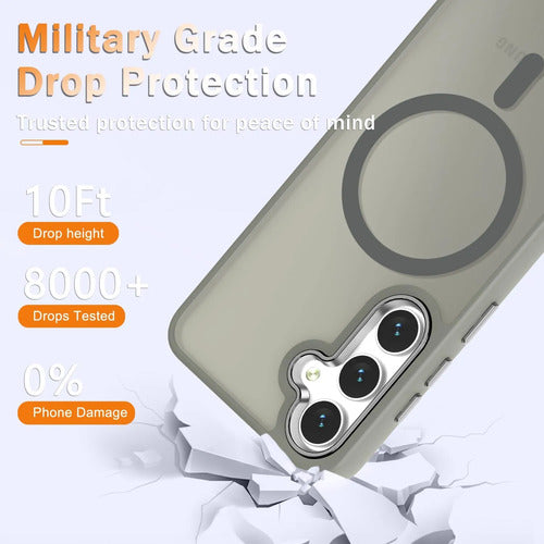 Funda Magnética Mate Para Samsung Galaxy S25+ Plus Gris