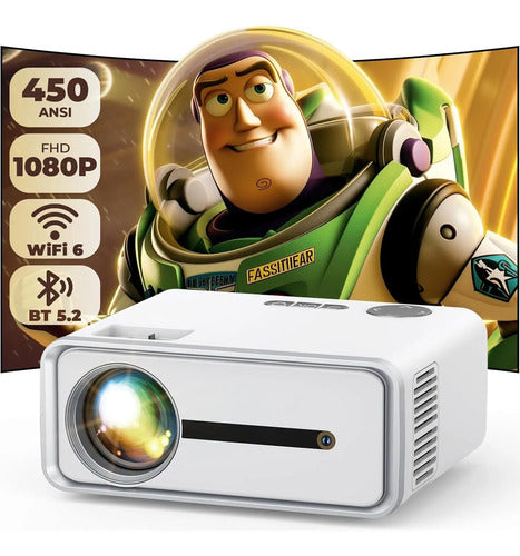 Proyector Mini Portátil Wifi Bluetooth 450 Ansi 1080p Blanco