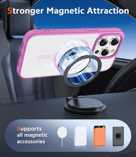 Funda Para iPhone 14 Pro Transparente Anti-amarilleo Rosa