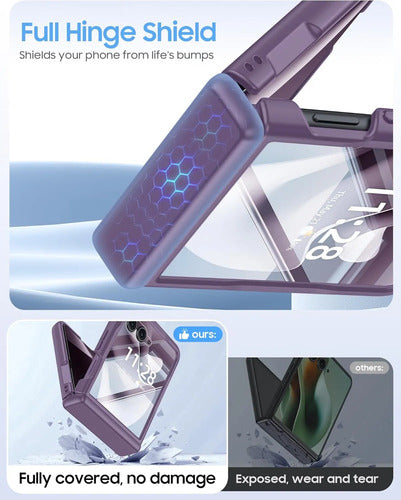 Funda Motorola Razr Ultra 2025, Protector Pantalla Violeta