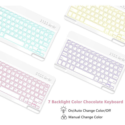 Funda Con Teclado Para Samsung Galaxy Tab A11 Plus/a9 Plus Rosa