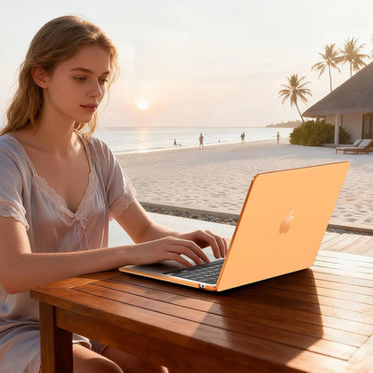Carcasa Funda Transparente Para Macbook Air 13.6' Naranja