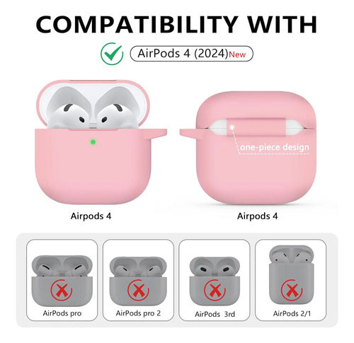 Funda R-fun Para AirPods 4 Con Kit De Limpieza Rosa Claro
