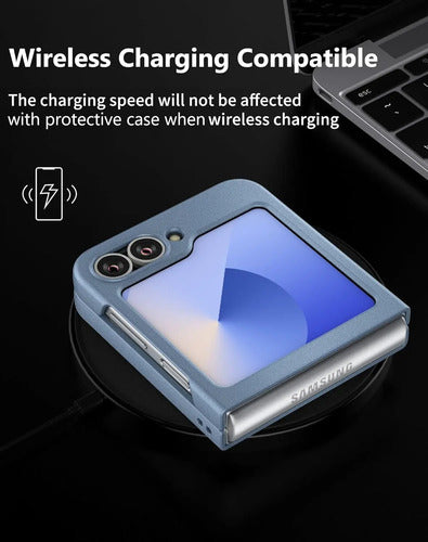 Funda Para Samsung Galaxy Z Flip 6 Y Z Flip 7 Fe Azul Acero
