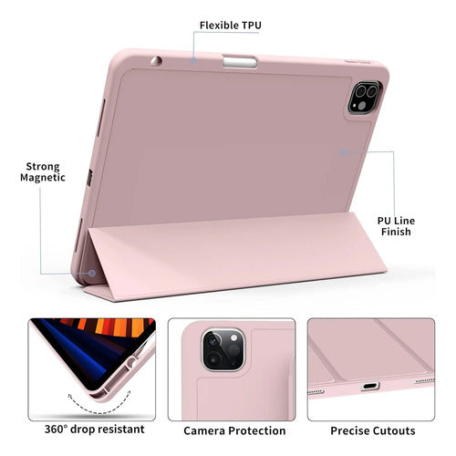 Funda Para iPad Pro 11'' Con Soporte Para Lápiz Rosa