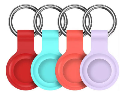 Juego De 4 Llaveros De Silicona Compatibles Con Apple Airtag Red/orange/mint Green/purple