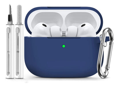 Funda De Silicona Para AirPods Pro 3 Con Kit Limpieza Azul Marino
