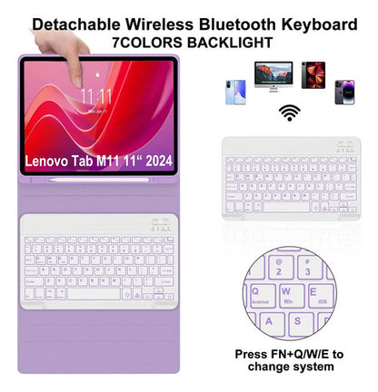 Funda Con Teclado Para Lenovo Tab M11 / K11 Lte 11 Pulgadas Morado