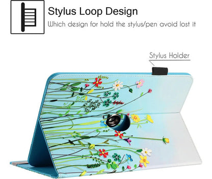 Funda Universal Tablet 10.5-11.5 Pulgadas, Rotación 360°, Flower Grass 08