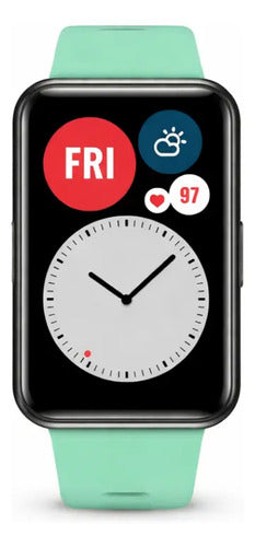 Correa Inf Compatible Con Huawei Watch Fit Silicona Azul Verde Claro