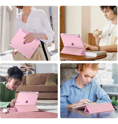 Funda Para iPad Air M4 13 Pulgadas Con Soporte Para Lápiz Rosa