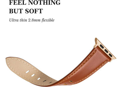 Correa De Cuero Elegante Para Apple Watch Marrón 3.8 Cm