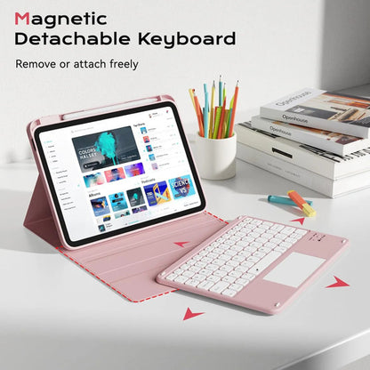 Funda Con Teclado iPad 11th/10th Gen (a16) Retroiluminada Rosa Claro
