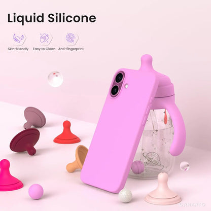 Funda Para iPhone 16 Plus 6.7, Silicona Líquida Rosa Chicle