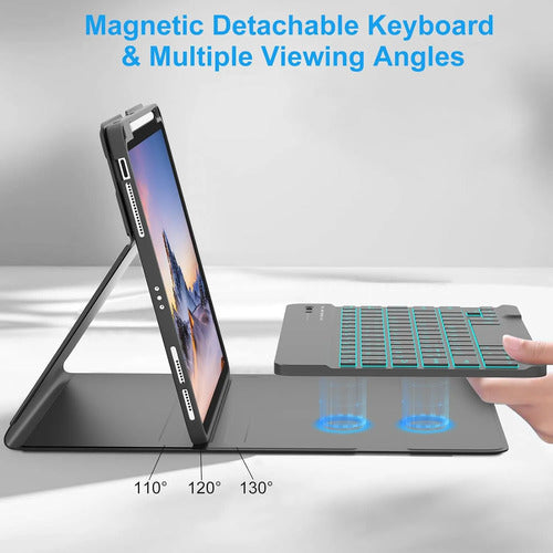 Funda Con Teclado Para iPad Air 11  Y Pro 11 M4 Negro