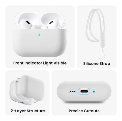 Funda Ornarto De Silicona Híbrida Para AirPods Pro 3 - Negra